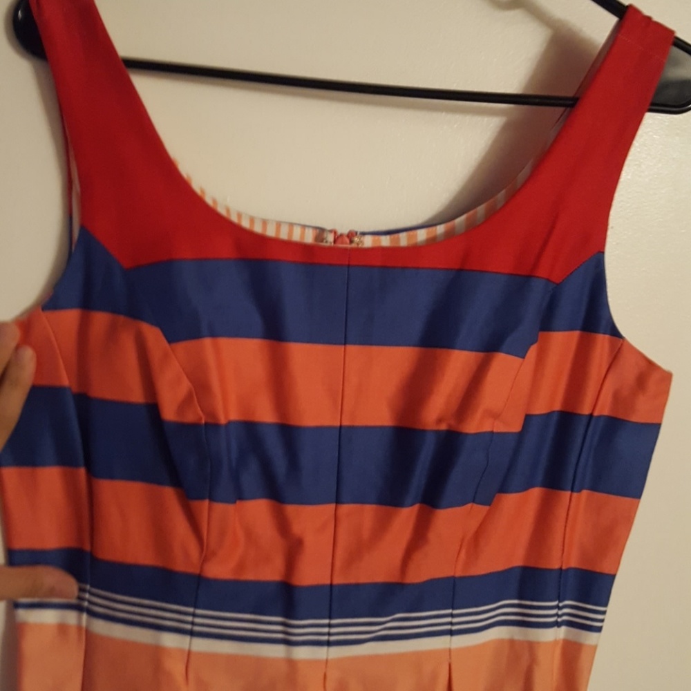 Summer Multicolor Striped Dress, Sz 8 - Picture 2 of 4